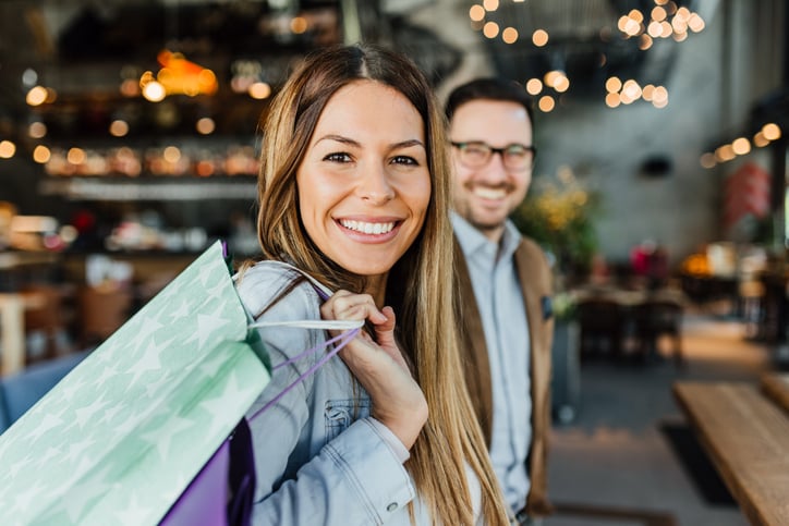 Young couple enjoy shopping together