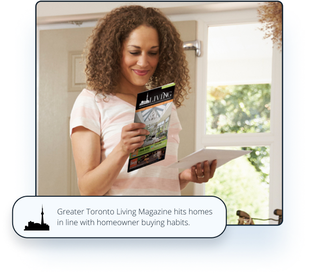 Wealthy home owner reading Greater Toronto Living