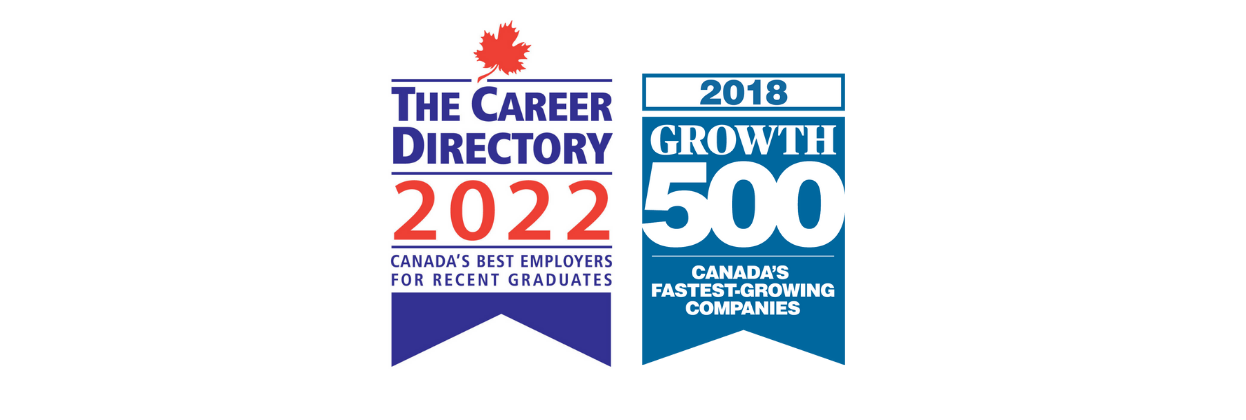 The Career Directory 2022 Logo, 2018 Growth 500 Canada's Fastest Growing Companies Logo